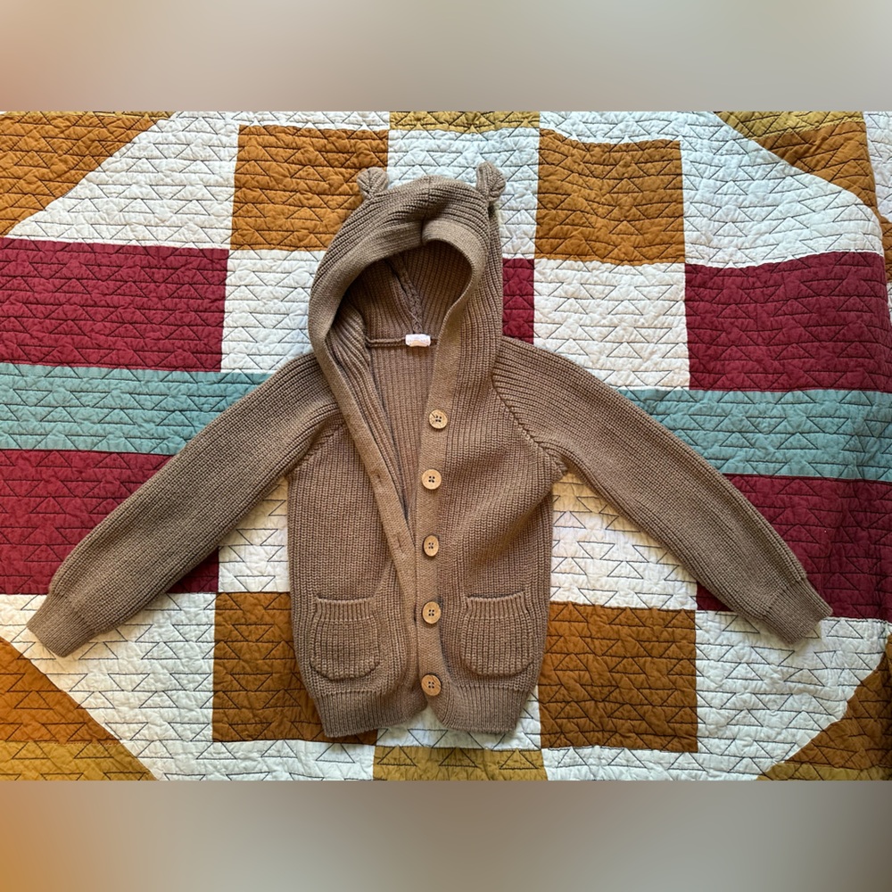 Jamie Kay Humphrey Knitted Bear Ear Cardigan NWOT